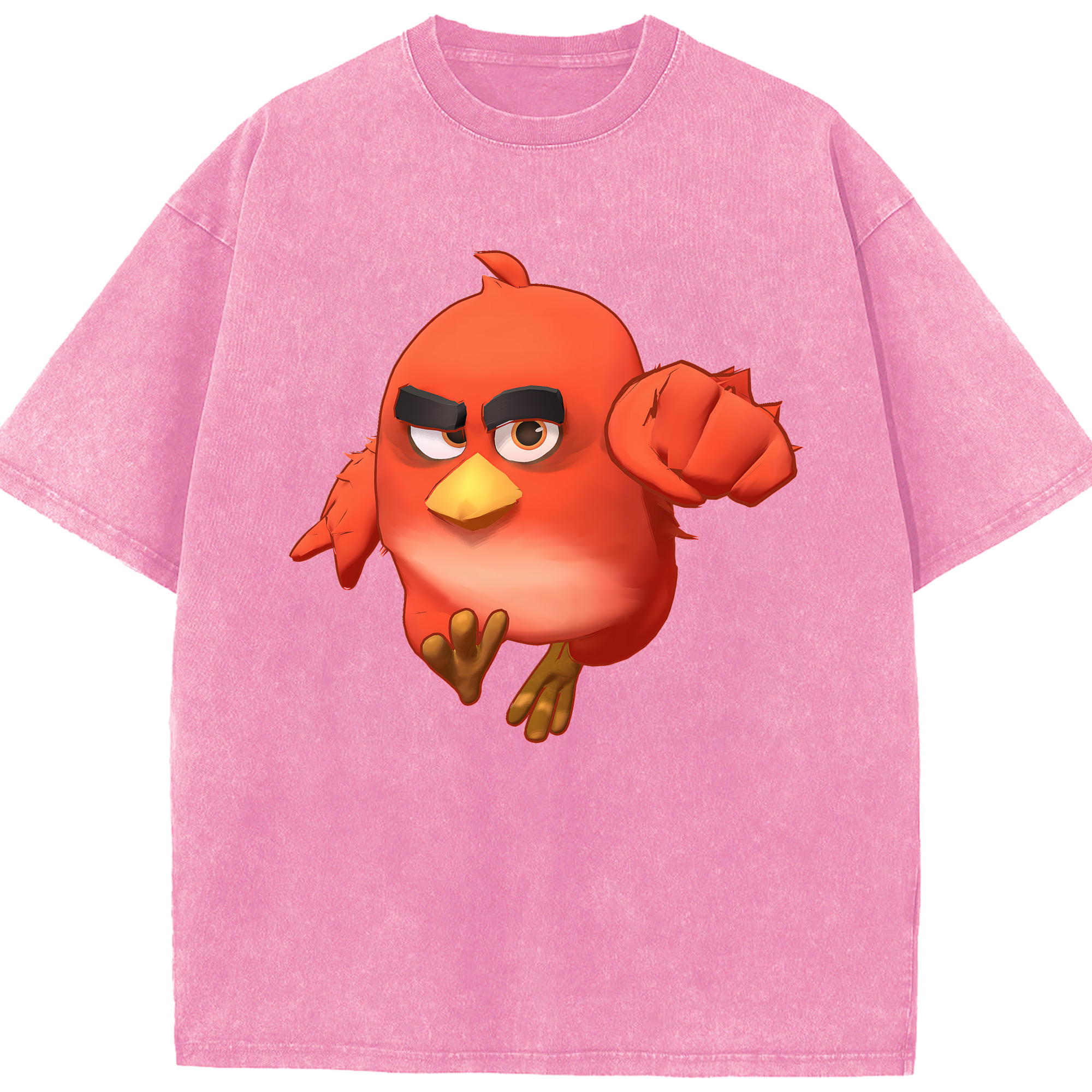 （画像用） Angry Birds アングリーバード 綿100% ヴィンテージ風 半袖Tシャツ（フロントプリント）